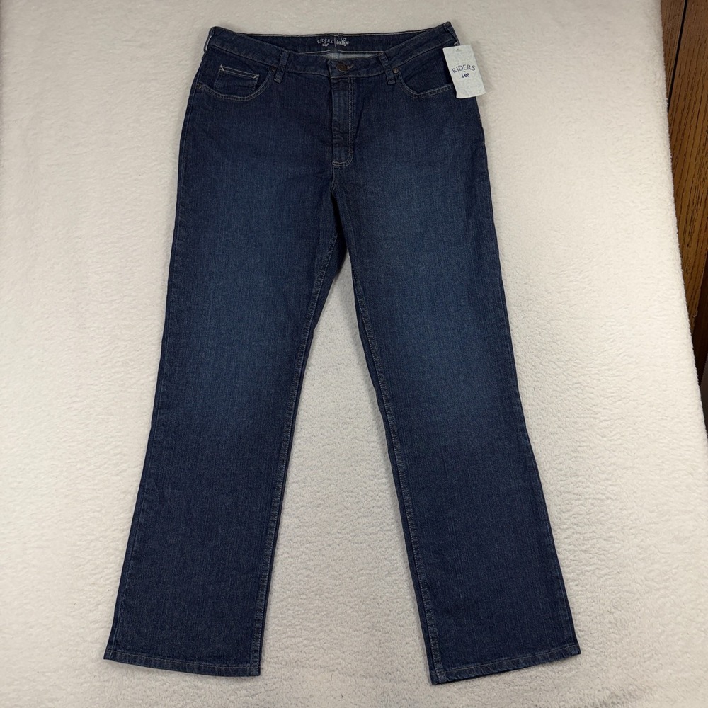Lee Riders Bootcut Jeans Women 16 (34x31) Dark Wash Indigo Blue Denim NWT